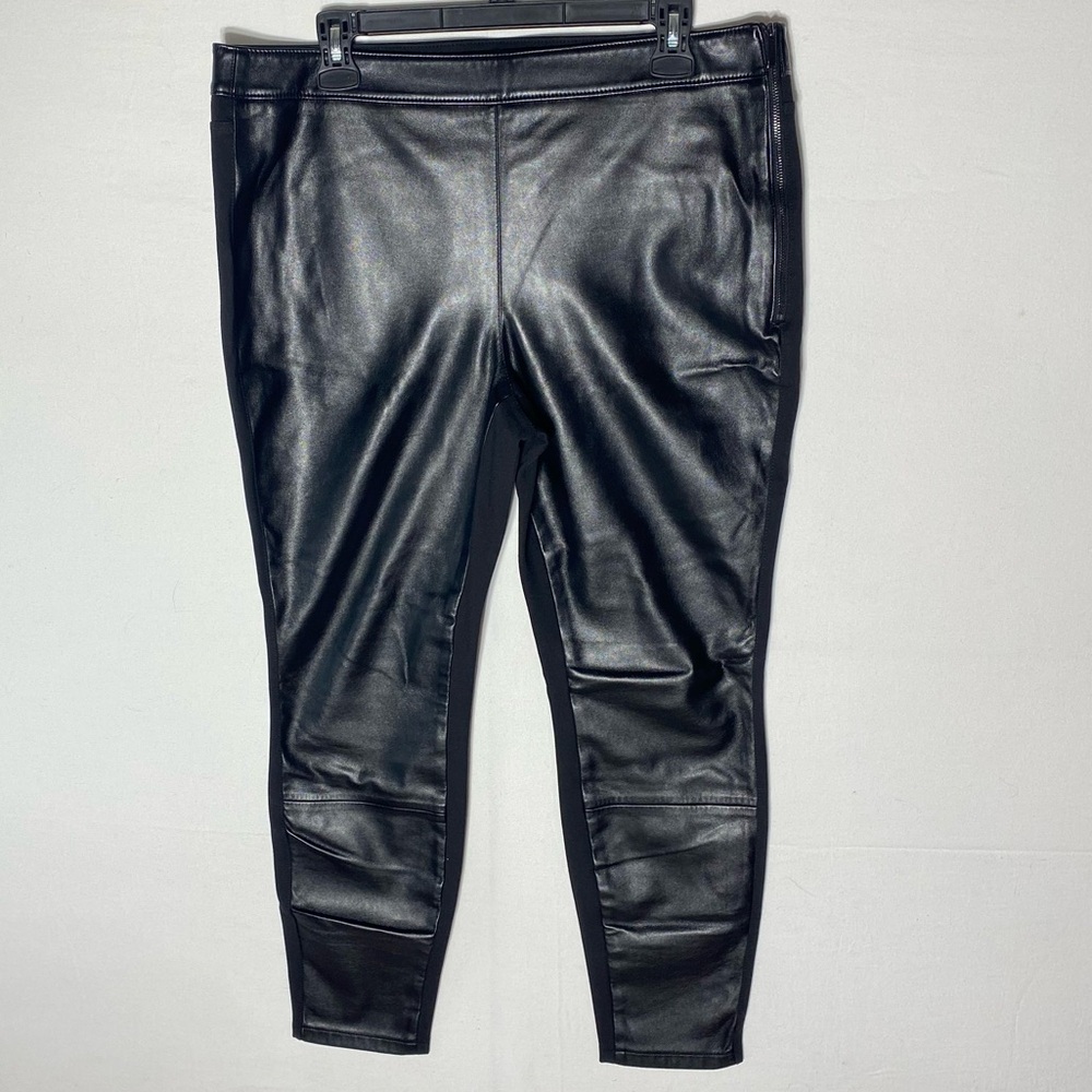 White House Black Market The Legging Black Faux Leather Front Skinny Pants 14